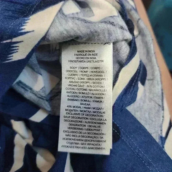 Blue And White Lauren Ralph Lauren Tank Ladies Size XXLarge tie Bottom - Picture 5 of 7